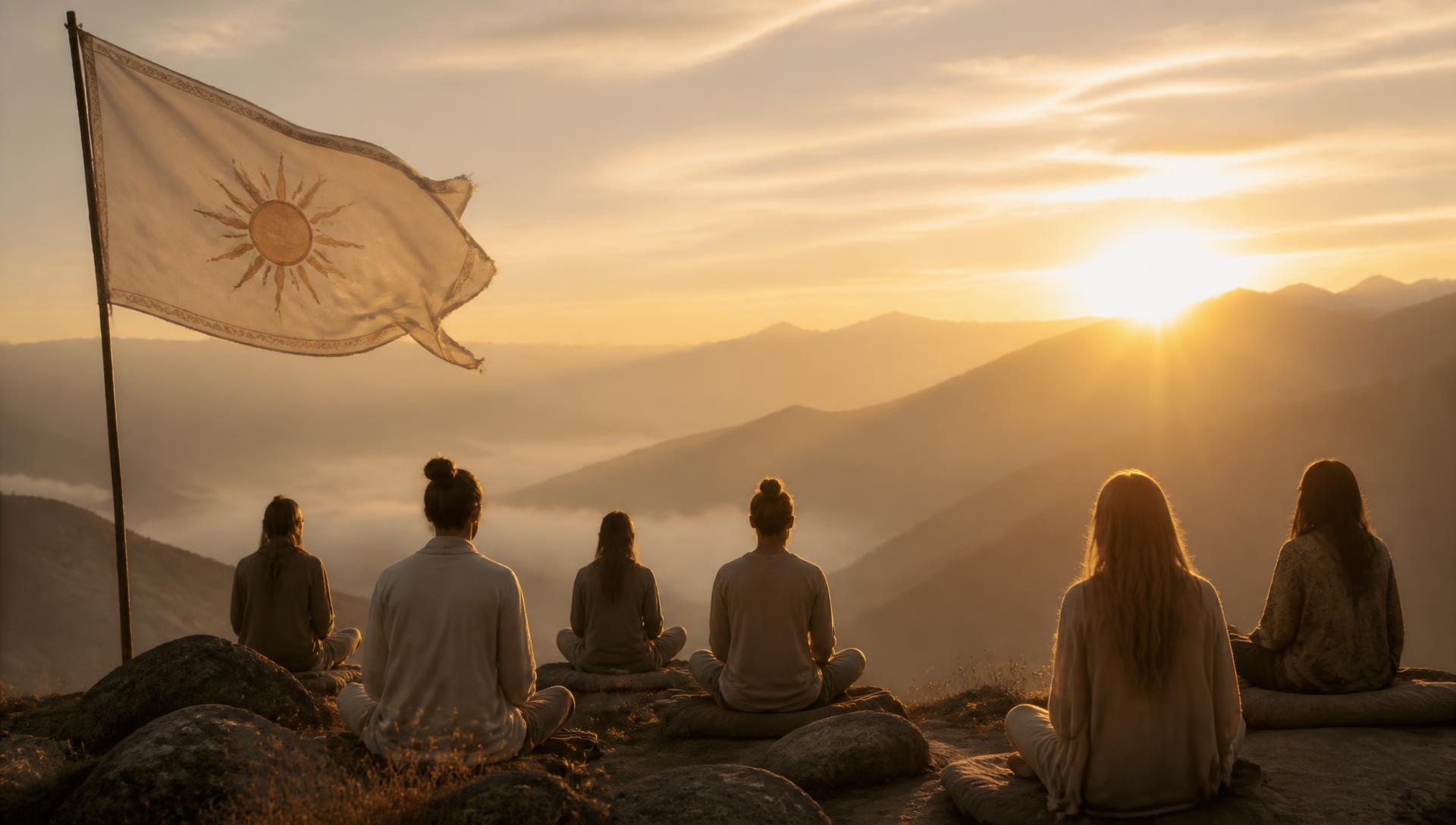 Sunrise mountain meditation gathering